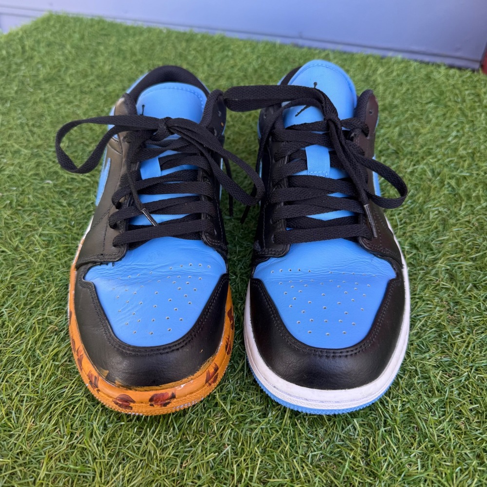 Nike Air Jordan 1 Low‎ University Blue Black Leopard Custom Mens Size 8 Flaws